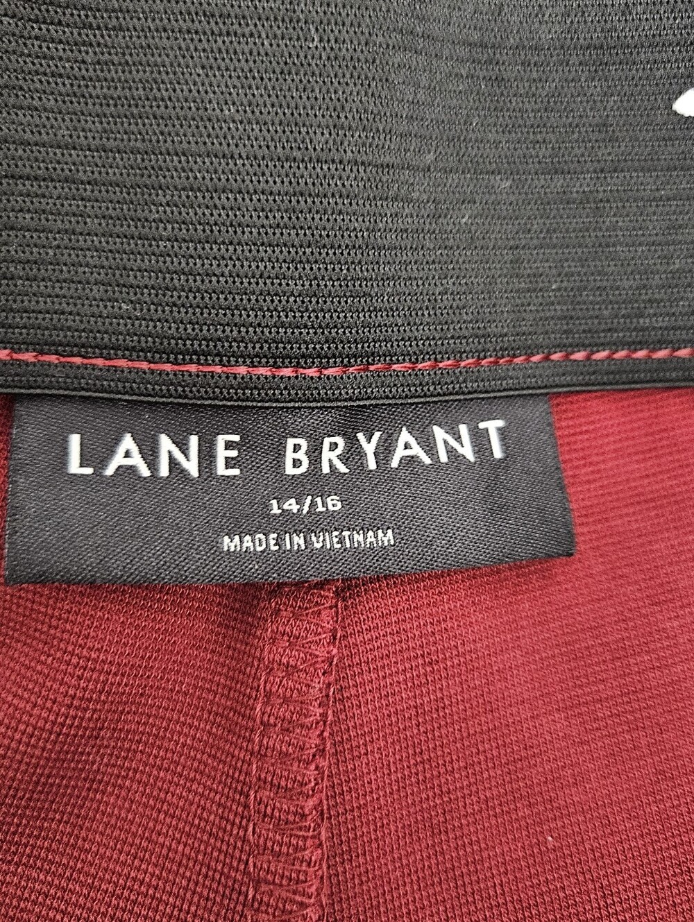Lane Bryant Wide Leg Dress Pants Wine Red Pull On High Rise Ponte Knit 14 16 - Picture 4 of 7